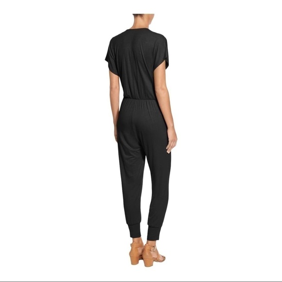LOVEPELLA Short Sleeve Wrap Top Jumpsuit black - Picture 2 of 13